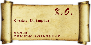 Krebs Olimpia névjegykártya